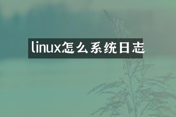 linux怎么系统日志