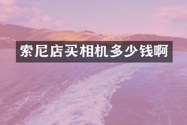 索尼店买相机多少钱啊