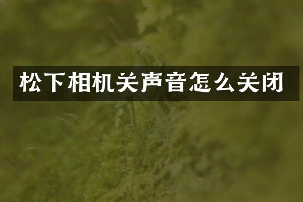 松下相机关声音怎么关闭