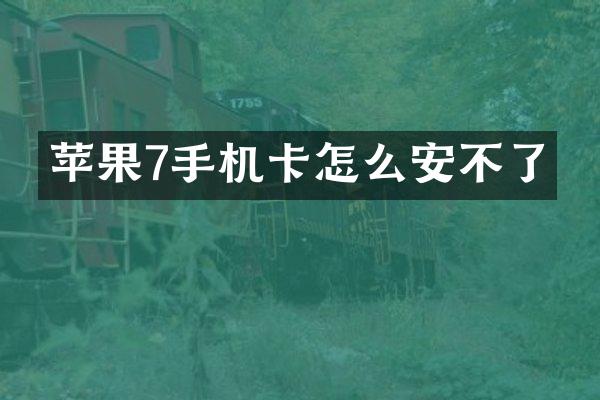 苹果7怎么安不了