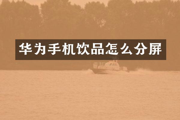 华为手机饮品怎么分屏