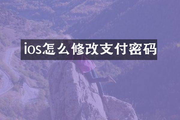 ios怎么修改支付密码