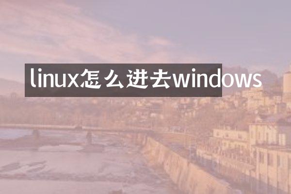 linux怎么进去windows
