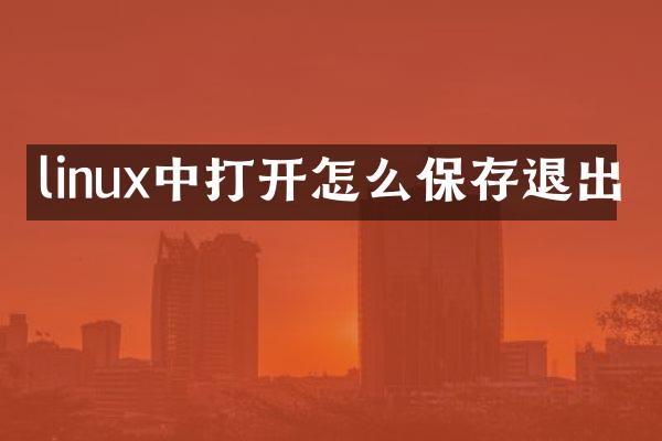 linux中打开怎么保存退出