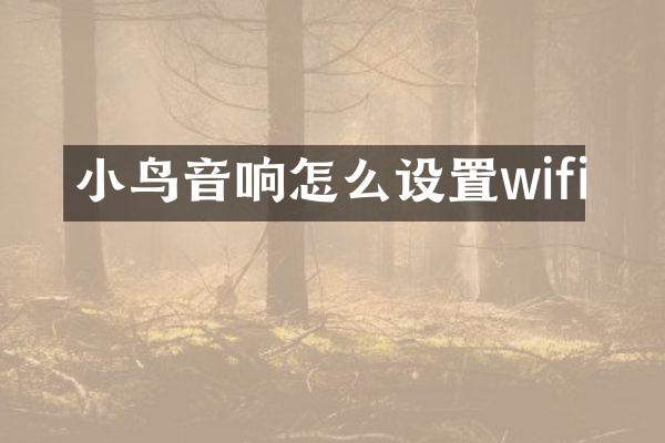 小鸟音响怎么设置wifi