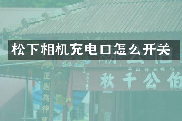 相机充电口怎么开关