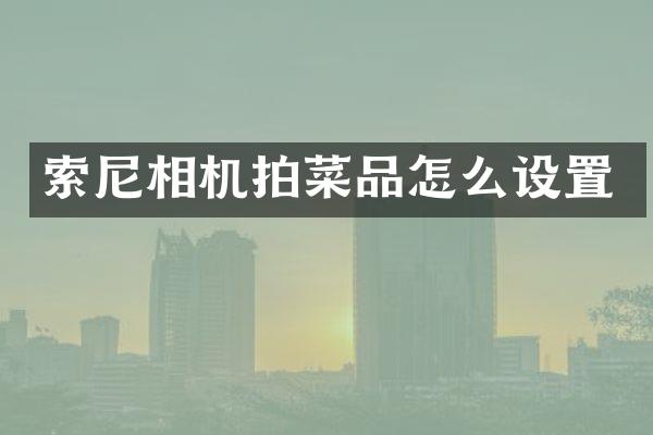 索尼相机拍菜品怎么设置