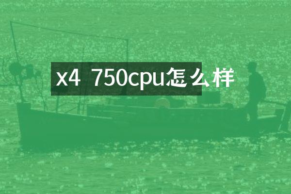 x4 750cpu怎么样
