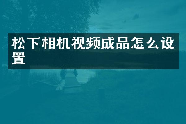 松下相机视频成品怎么设置