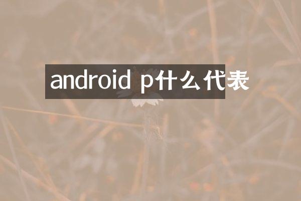android p什么代表