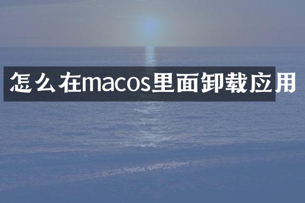 怎么在macos里面卸载应用
