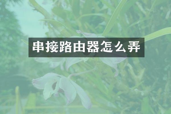 串接路由器怎么弄