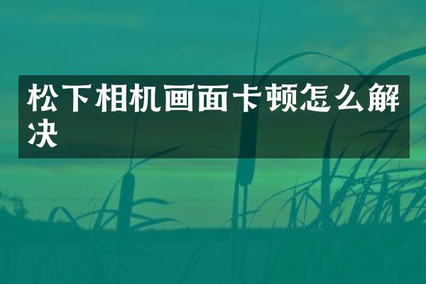 松下相机画面卡顿怎么解决