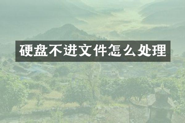 硬盘不进文件怎么处理