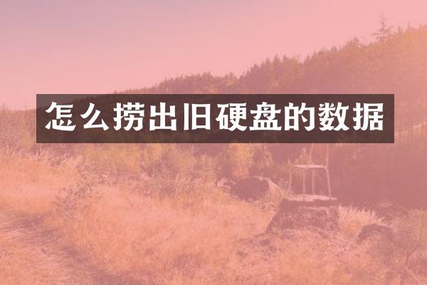 怎么捞出旧硬盘的数据