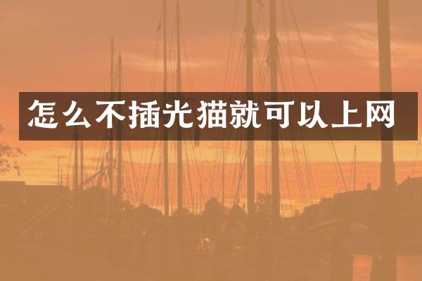 怎么不插光猫就可以上网