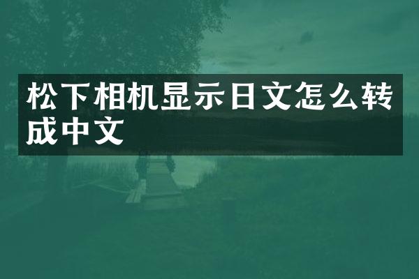 松下相机显示日文怎么转成中文