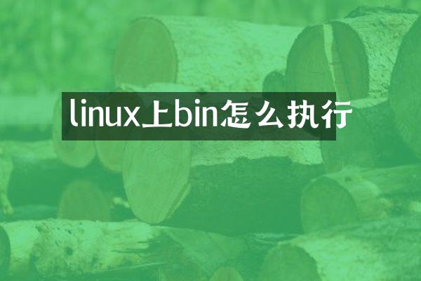 linux上bin怎么执行