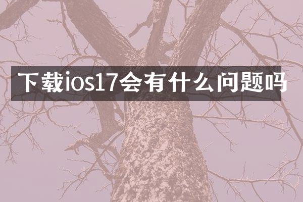 下载ios17会有什么问题吗