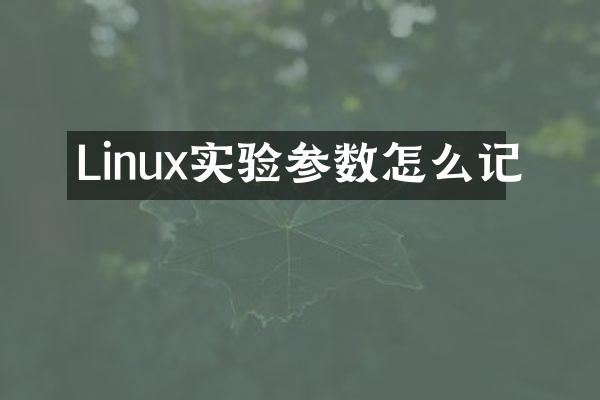 Linux实验参数怎么记