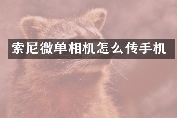 索尼微单相机怎么传手机