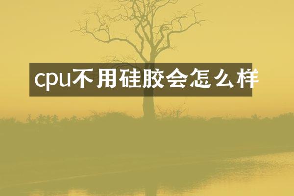 cpu不用硅胶会怎么样