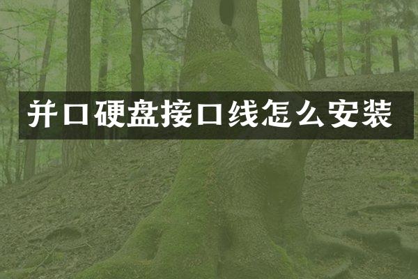 并口硬盘接口线怎么安装
