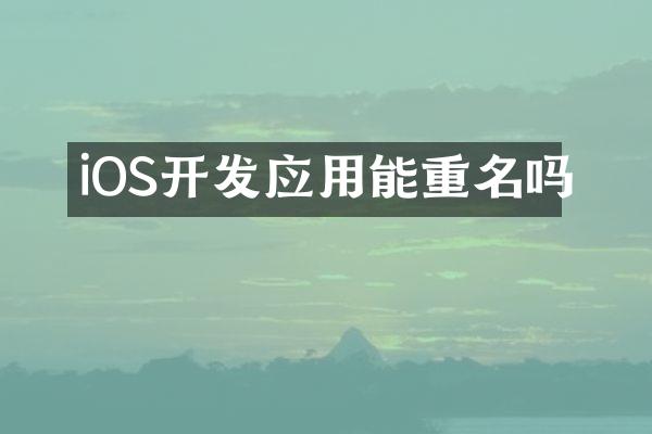 iOS开发应用能重名吗