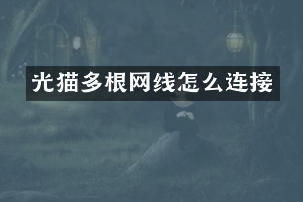 光猫多根网线怎么连接