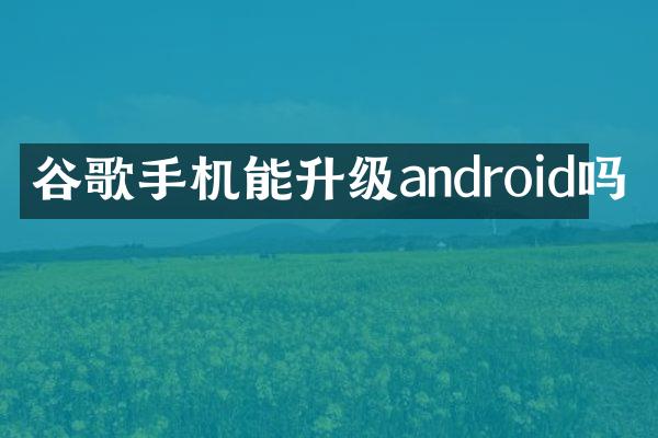 谷歌手机能升级android吗