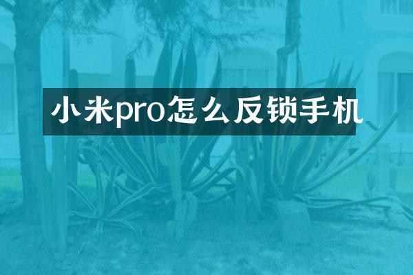 小米pro怎么反锁手机