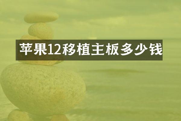 苹果12移植主板多少钱