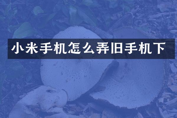 小米手机怎么弄旧手机下