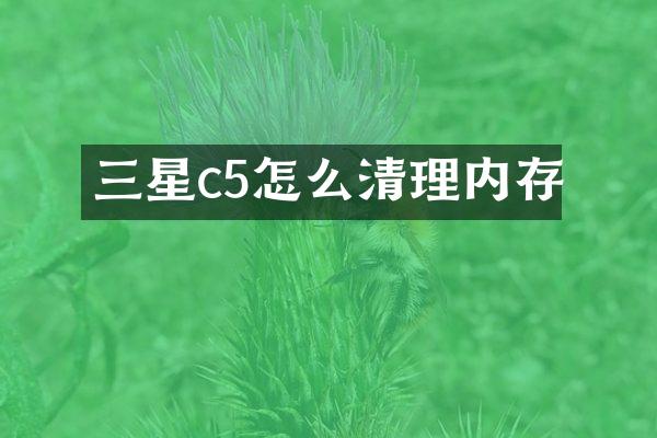 三星c5怎么清理内存