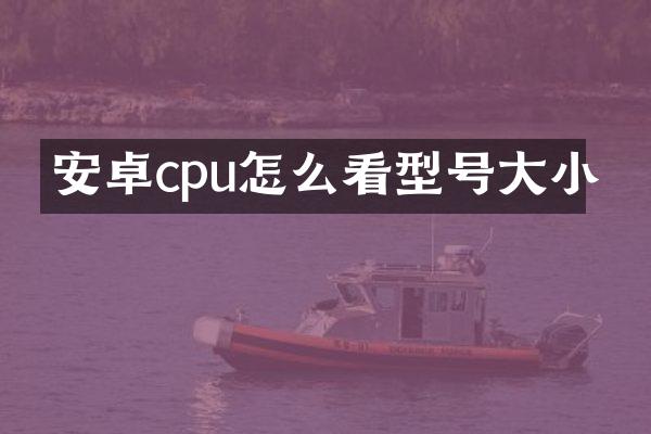 安卓cpu怎么看型号大小