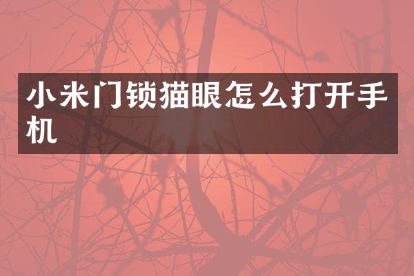 小米门锁猫眼怎么打开手机