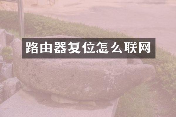 路由器复位怎么联网
