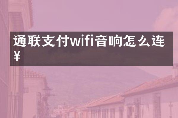 通联支付wifi音响怎么连接