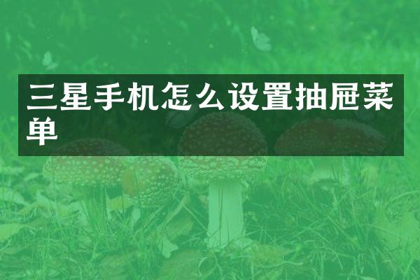 三星手机怎么设置抽屉菜单