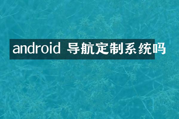 android 导航定制系统吗