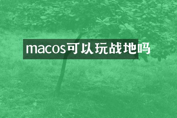 macos可以玩战地吗