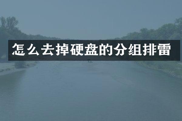 怎么去掉硬盘的分组排雷