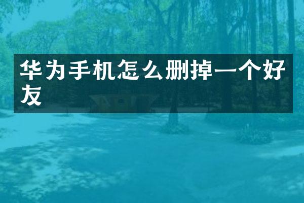 华为手机怎么删掉一个好友
