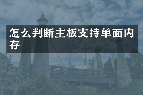 怎么判断主板支持单面内存
