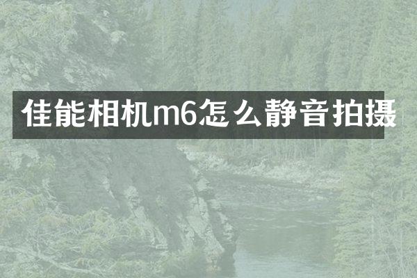 佳能相机m6怎么静音拍摄