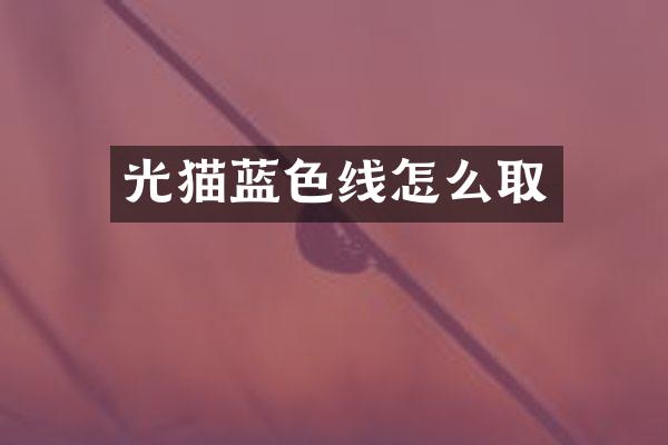 光猫蓝色线怎么取