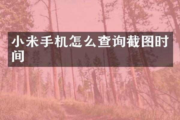 小米手机怎么查询截图时间
