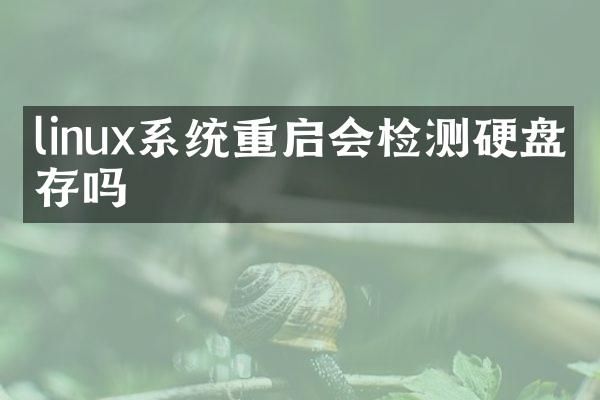 linux系统重启会检测硬盘缓存吗