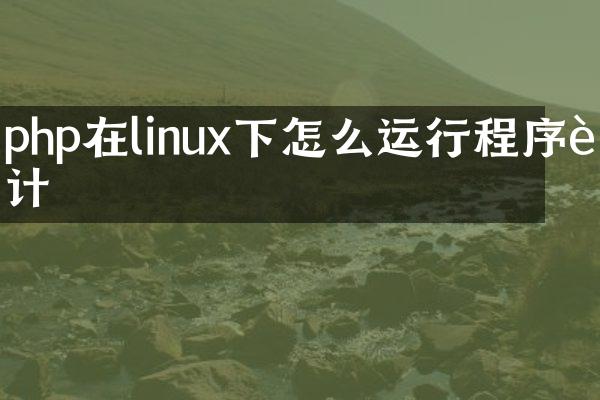 php在linux下怎么运行程序设计