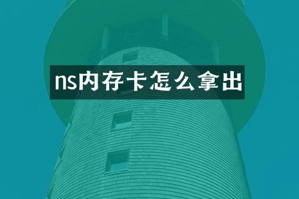 ns内存卡怎么拿出